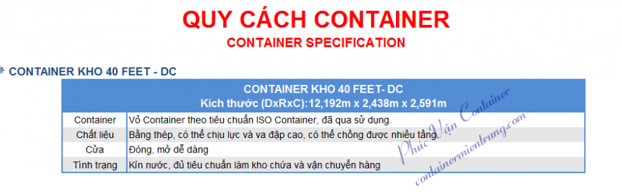 Container khô 40DC