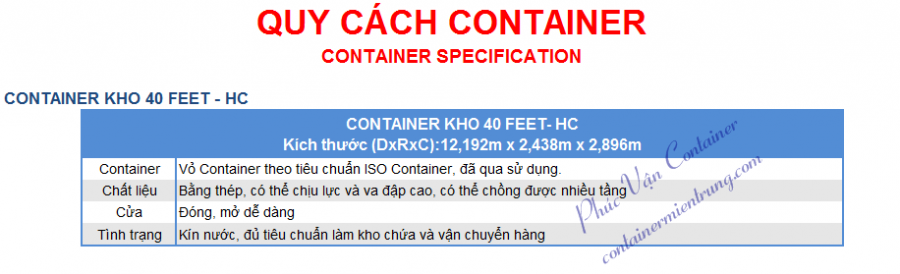 Container khô 40HC