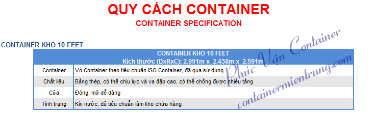 Container khô 10feet